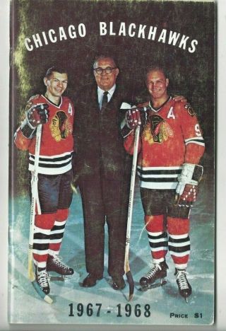 1967 - 68 Chicago Blackhawks Hockey Media Guide Bobby Hull,  Stan Mikita