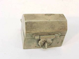 Wonderful Vintage Sterling Silver 925 Trunk Pill Box With Latch Mexico Tm 46