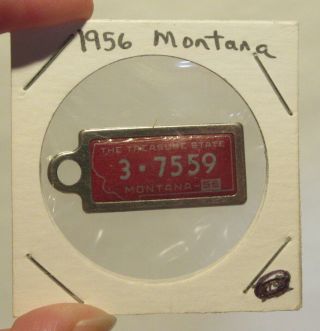 1956 Montana Mini License Plate Keychain Fob / Tag Disabled American Veterans 2