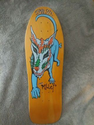 Schmitt Stix Skateboard Reissue Chris Miller Dog Large Deck Orange Stain