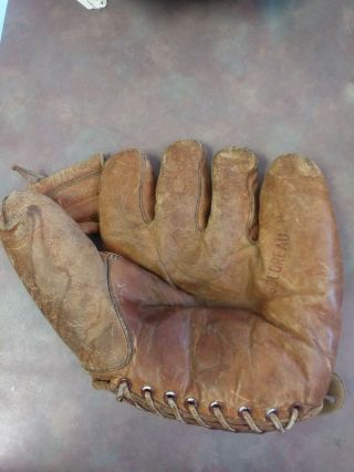 Lou Boudreau Hof Vintage 1940s Wilson Leather Split Finger Baseball Glove A2145