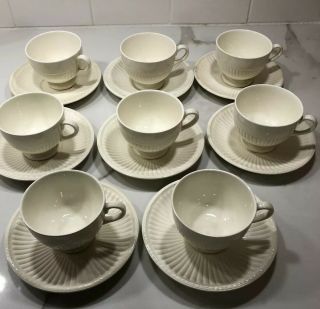 Vintage Wedgwood Of Etruria Barlaston Queens Ware Edme Cup Saucer Set Of 8 Eight