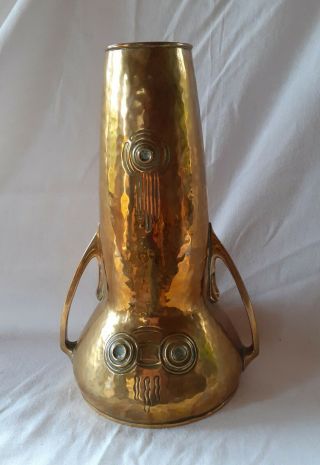 Stunning Large Brass Art Nouveau Vase Jugendstil Gustave Serrurier Bovy