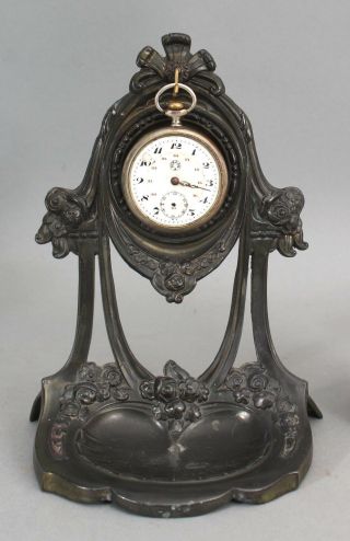 Antique Circa - 1900 French Pocket Watch Holder & Pin Tray, .
