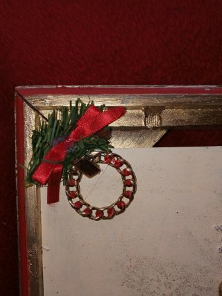 Vintage Jewelry Christmas Wall Decor Handmade Christmas Tree Rhinestones 11x14 2