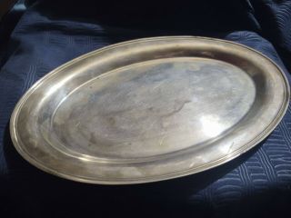 Sterling Silver Small Oval Tray 9 " X 6 " 3.  4 Oz (90 Gm) Vtg Estate Antique