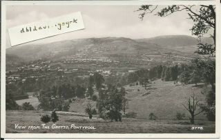 Vintage Rp Postcard Of View From Grotto,  Pontypool,  Monmouthshire