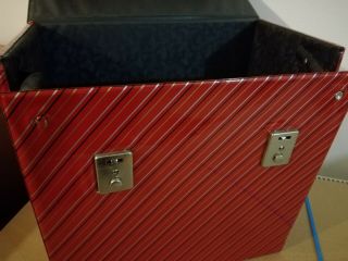 Vintage Red striped LP Record Case. 3