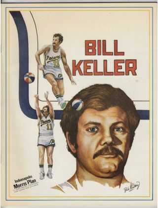 1975/76 Indiana Pacers Vs San Antonio Spurs Aba Program Billy Keller Cover Fine