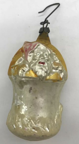 Antique Old German Blown Glass Santa In Chimney Figural Christmas Ornament Rare