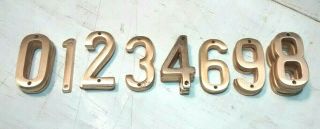 25 Vintage 1x2 " Red Brass House Address Numbers - Hardware Crafts Design Art