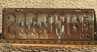 1932 Tennessee License Plate Tag Tenn