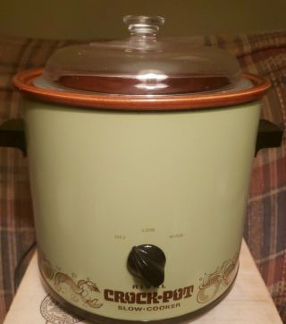 Rival Crock Pot Slow Cooker Stoneware 3100/2l 3.  5 Qt.  Made In Usa Vintage Gold
