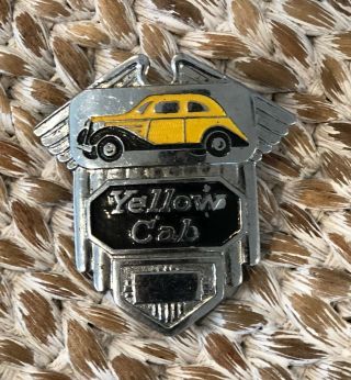 Vintage Yellow Cab Hat Badge Estate Find