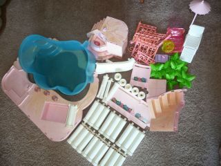 VINTAGE 1993 BARBIE FOUNTAIN POOL LIGHTS & FOUNTAIN AND 2