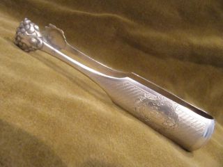 Gorgeous 19th C French Sterling Guilloche Silver Sugar Tongs 59g 2,  08oz
