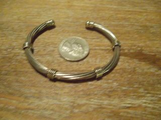 Vintage Sterling Silver 925 Wire Wrap Cuff Bracelet 23 Grams Adjustable Unisex