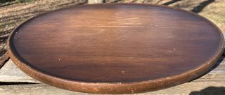 Vintage MCM wood rotating wooden table top 16”Lazy Susan Mid - Century PATINA 2