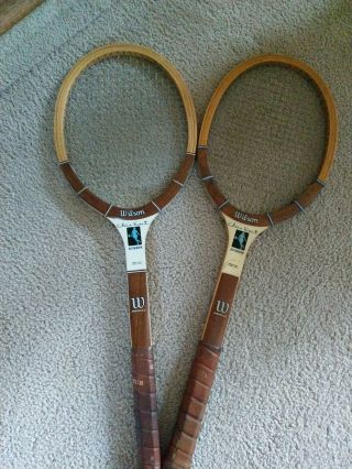 Vintage Wood Wilson Chris Evert Autograph Tennis Rackets (2).