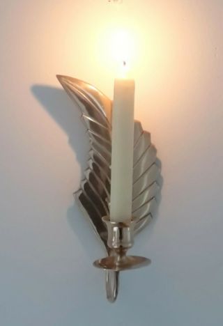 Vintage Brass Wall Mounted Candle Holders - Solid Brass Wings - Golden Wings 3