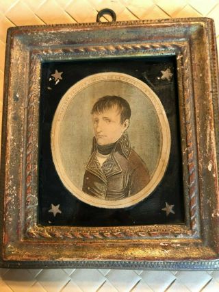 Antique Borghese Framed Picture Print Of Napoleon Bonaparte