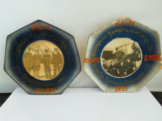 2 X Interesting Wall Plaques - London To Melbourne Race 1934 & 1933.  Uiver.