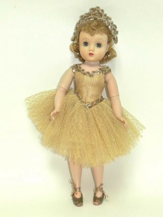 Vintage Madame Alexander 15 " Elise Ballerina Doll In Gold Outfit