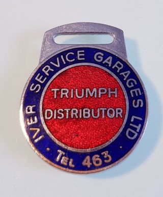 Vintage Triumph Distributor - Metal Enamel Keyring Tab - Keyfob - Cars Motorbike