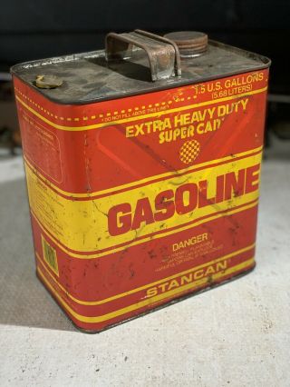 Vintage Stancan 1.  5 Gallon Gas Can