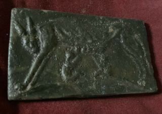 Antique Or Ancient Bronze Plaque Romulus And Remus Suckling On She Wolf