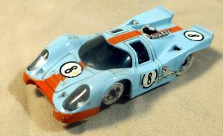 Vintage 1970s Tyco “gulf Porsche” Slot Car 8623 W/ Headlights (won’t Run)