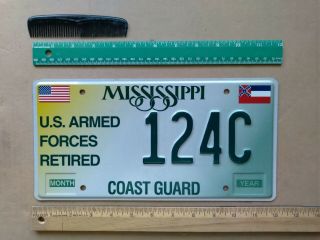 License Plate,  Mississippi,  Coast Guard,  124 C