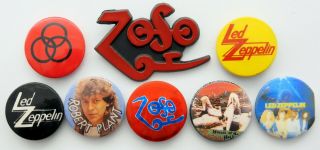 Led Zeppelin And Robert Plant Badges 8 X Vintage Led Zeppelin Pin Badges