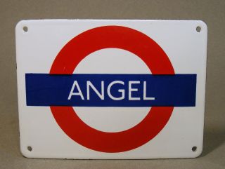 Angel 5 " Enamel London Underground Tube Subway Sign