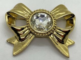 Vintage Signed Givenchy Large Gold Plated Bow Brooch