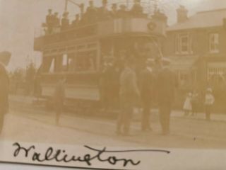 A Tram At Wallington,  Surrey.  Vintage Photographic Postcard Af