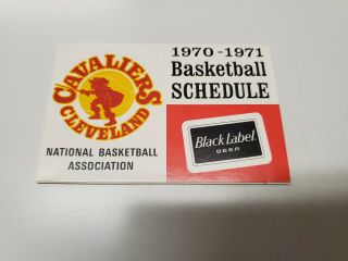 Rs20 Cleveland Cavaliers 1970/71 Nba Basketball Pocket Schedule - Black Label
