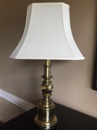 Vintage Stiffel Solid Antique Brass 3 - Way Table Lamp.  28.  5 H