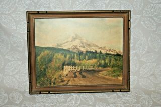Vintage 11x9 " Wood Framed 1938 Photo Print - Mt.  Hood,  Or - Sawyer Scenic Photos