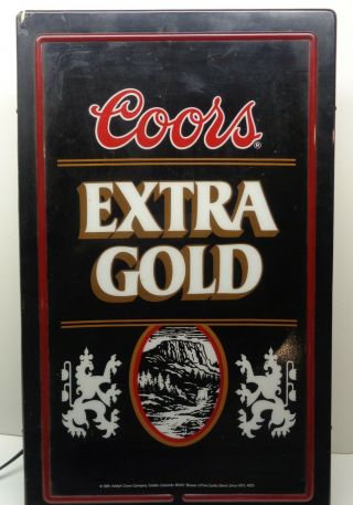 Vintage Coors Extra Gold Lighted Beer Sign -.