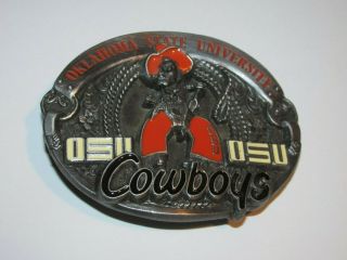 Vintage 1988 Oklahoma State University Cowboys Belt Buckle,  By Siskiyou,