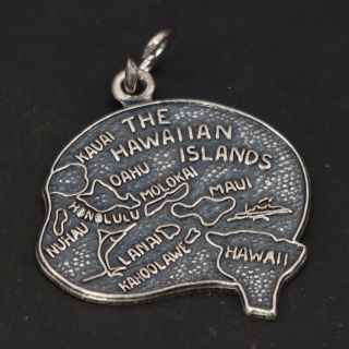 Vtg Sterling Silver - The Hawaiian Islands Souvenir Travel Bracelet Charm - 2.  5g