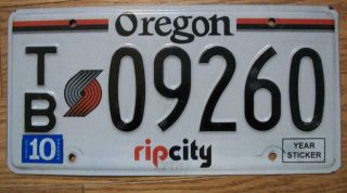 Single Oregon License Plate - Tb 09260 - Ripcity
