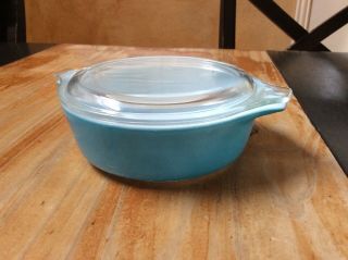 Vintage Pyrex Horizon Blue Casserole Dish 471 - 1 Pint - W/lid