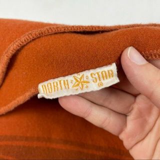 Vintage Delta North Star Orange Wool Blend Blanket Throw 2