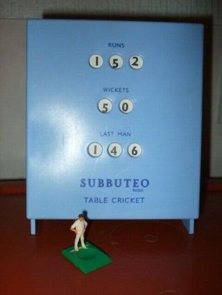 Vintage Subbuteo Table Cricket Score Board & One Figure