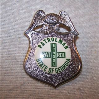 Fine Old Vintage Pinback Badge - State Of Georgia,  Patrolman,  School Patrol