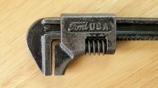 Vintage Model T Ford Script Usa Adjustable Monkey Wrench " M " Oil Plug 9 1/4” Lg.