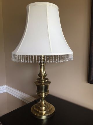 Vintage Stiffel Solid Antique Brass 3 - Way Table Lamp 28.  5 " H