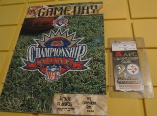 Pittsburgh Steelers Afc Championship Program And Ticket 1998 Denver Broncos